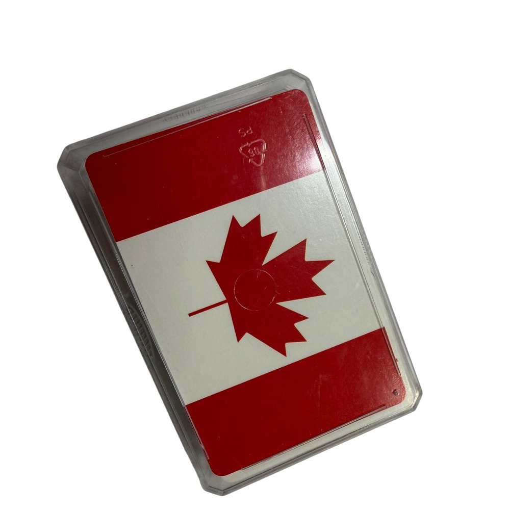 Canada Flag Playing Cards Deck with Clear Plastic Case